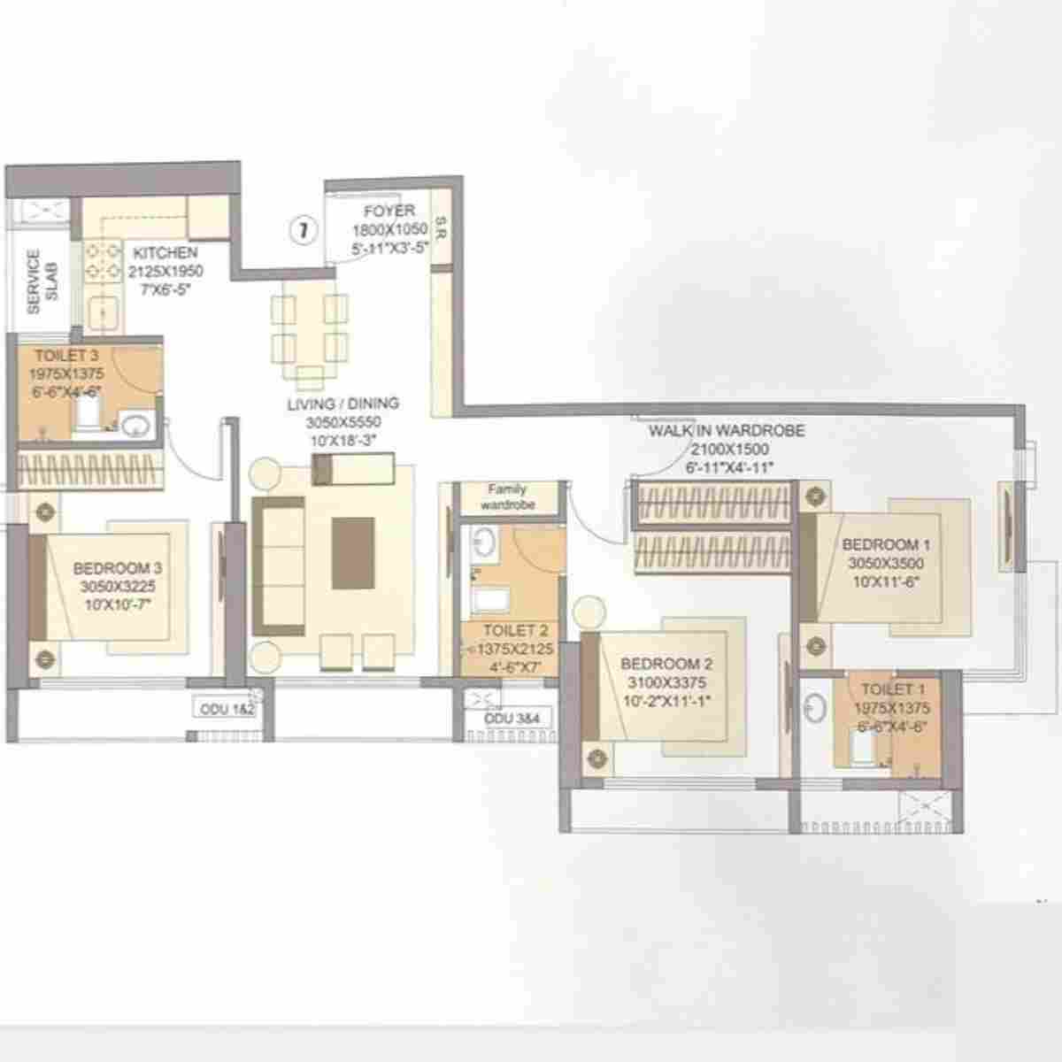 Sheth-Auris-Tower-B-Clara-Floor-Plan-3-BHK-785-sqft-Unit-7